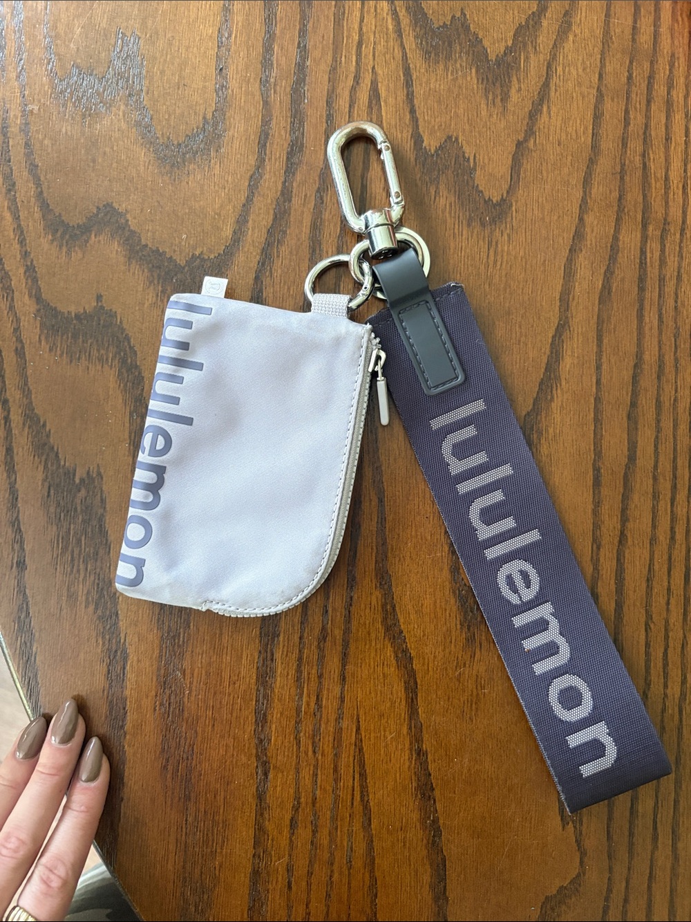 lululemon athletica lavender Key Pouch with Purple Logo Strap